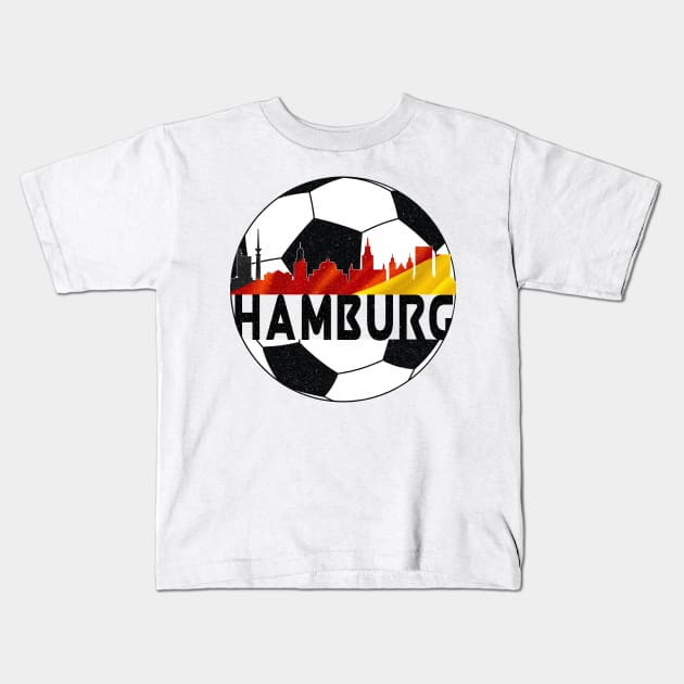 Hamburg Germany Euro 2024 football—Black text Kids T-Shirt by Rocky Ro Designs